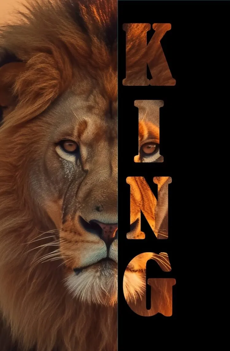 Lion with KING letters on it, Creative Design